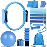 Irosiy Pilates Ring Set with Adjustable Resistance - Full Body Workout Kit for Women, Portable Travel Bag &amp; Anti-Slip Accessories