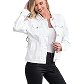 Muundim Women's Jean Jacket, Stretch Soft Denim Jacket for Women, Casual Ladies Jean Jacket Trucker Coats