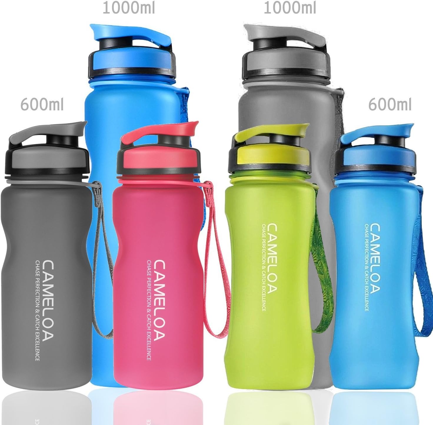 CAMELOA PREMIUM Wide Mouth Tritan BPA-Free BEST SPORTS Water Bottle With FREE Filter / Ergonomic Curved Design For Maximum Grip - Perfect For Running, Cycling, Gym, Yoga, Outdoors and Camping