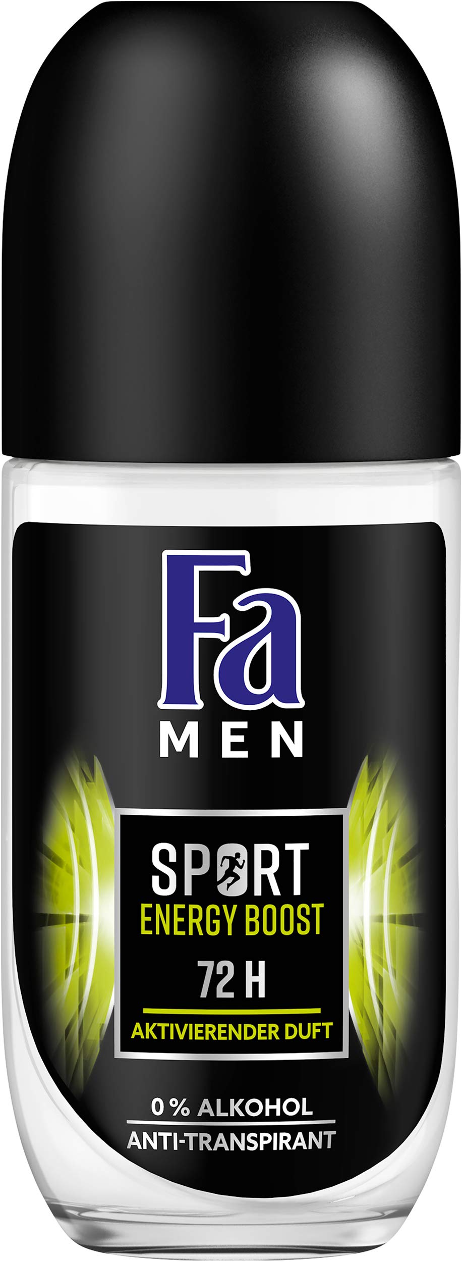 FA Men Energy Boost Roll-On Deodorant Pack of 6 x 50 ml