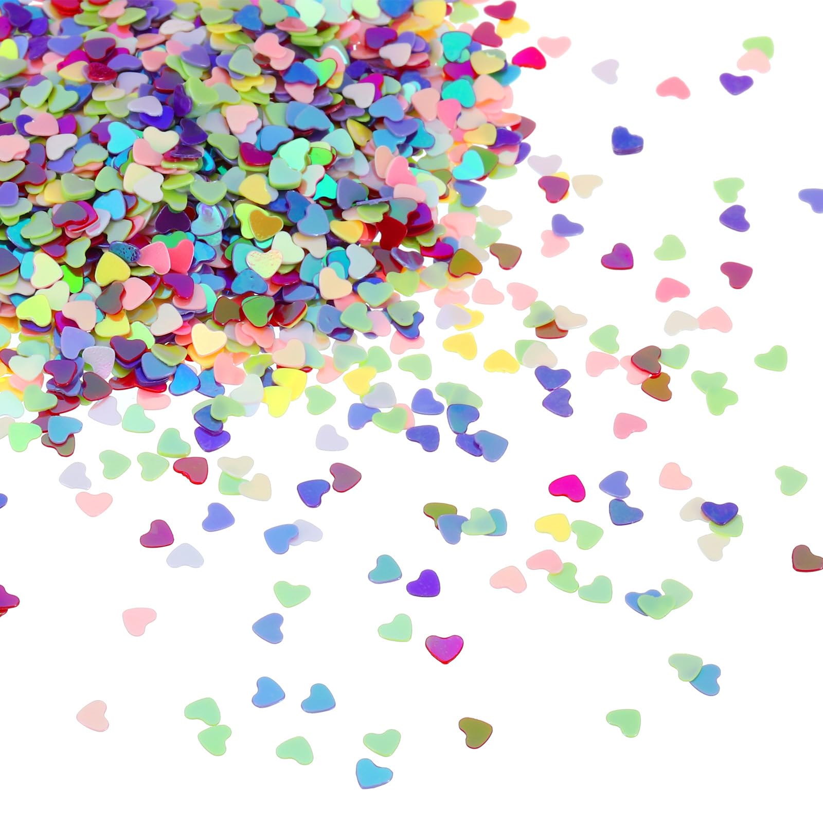 PATIKIL 30 Gram/1 Ounce Sequins and Spangles, 2Pcs Mixed Sequins for Crafts DIY Arts Wedding Celebration Supplies Greeting Card Decoration, Mix Colors Style 1, Small Solid Heart (3mm)