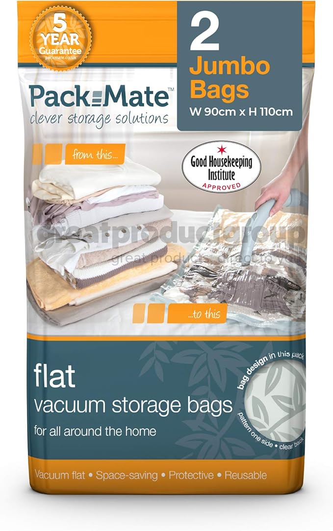 Packmate 2 Jumbo (110 x 90cm) Flat Vacuum Storage Bag Premium