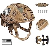 ClrfZebr Adjustable Tactical Helmet with Counterweight Pouch & Cover for Airsoft, Cosplay, Military Gear