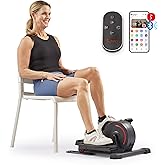 Sunny Health & Fitness Under Desk Elliptical Exerciser for Home, Seated Ellipse Training Machine for Senior Exercise, with Ha