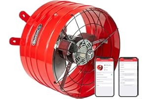 Quietcool AFG SMT PRO-3.0 Smart Attic Fan for Gable Vents - 2940 CFM - Smart App Control - Thermostat and Humidistat - 20ft Power Cord - Plug-and-play - Two Speed