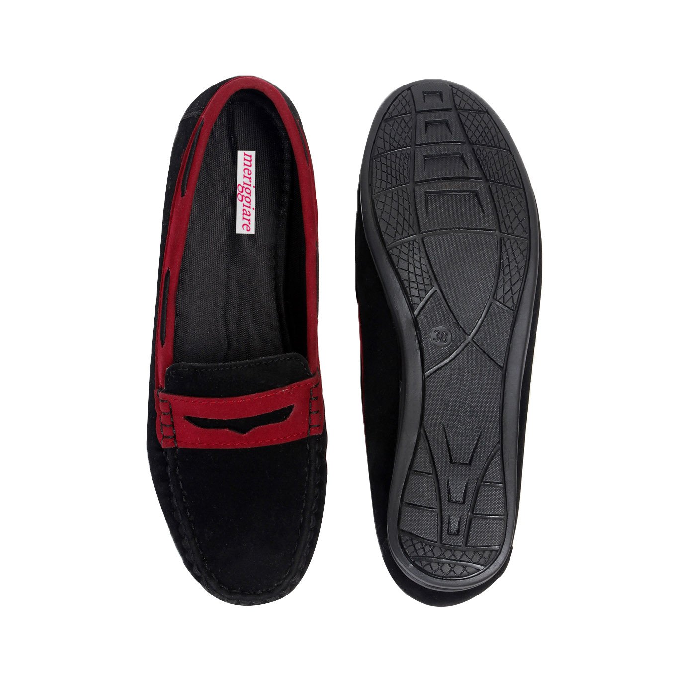 meriggiare women synthetic black loafers