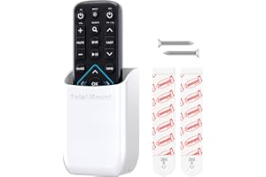 TotalMount Hole-Free Remote Holder – Eliminates Need to Drill Holes in Your Wall (White Remote Control Holder, Quantity 1)