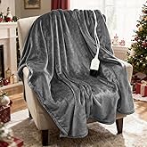 Electric Heated Blanket Throw, 50''X60'' Electric Throw Blanket with 23 Heat Levels & 12H Timer, Machine Washable Fast Heating Heated Blanket, Overheat Protection, Soft Flannel Heating Blanket