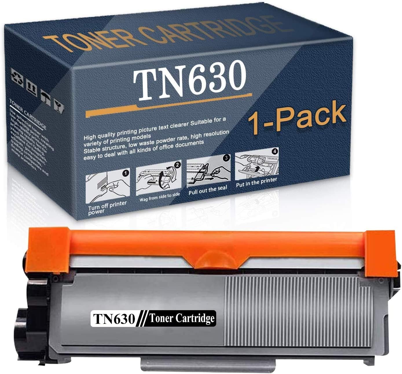 1Pack of Black TN630 Compatible TN630 Toner Cartridge