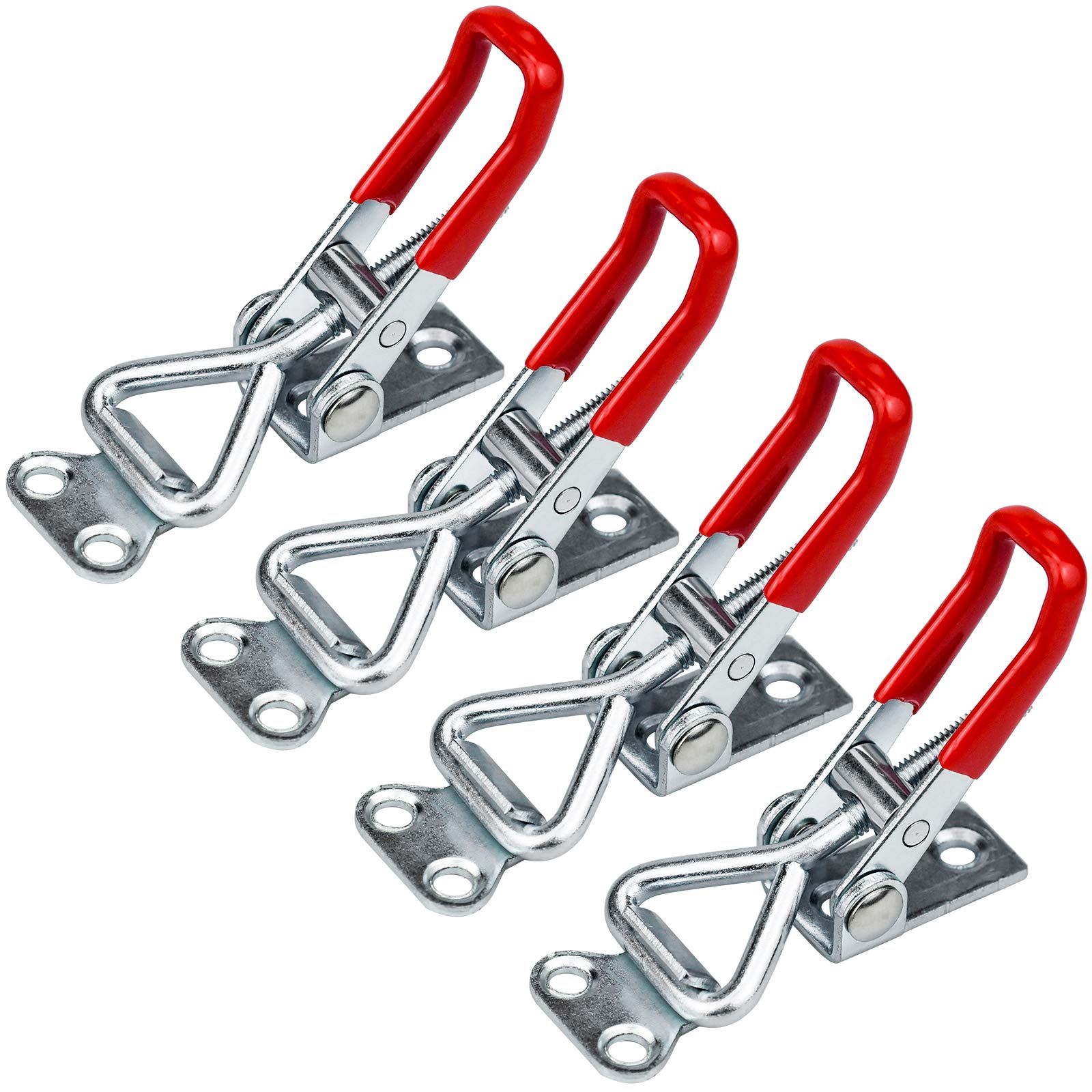 Aprilye 4 Pcs Adjustable Toggle Clamp, Red, 100kg/220lbs, Cabinet Boxes