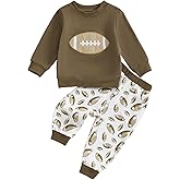 Seyurigaoka Toddler Baby Boy Thanksgiving Outfit Turkey Waffle Knit Sweatshirt and Pants Sets 2Pc Fall Clothes