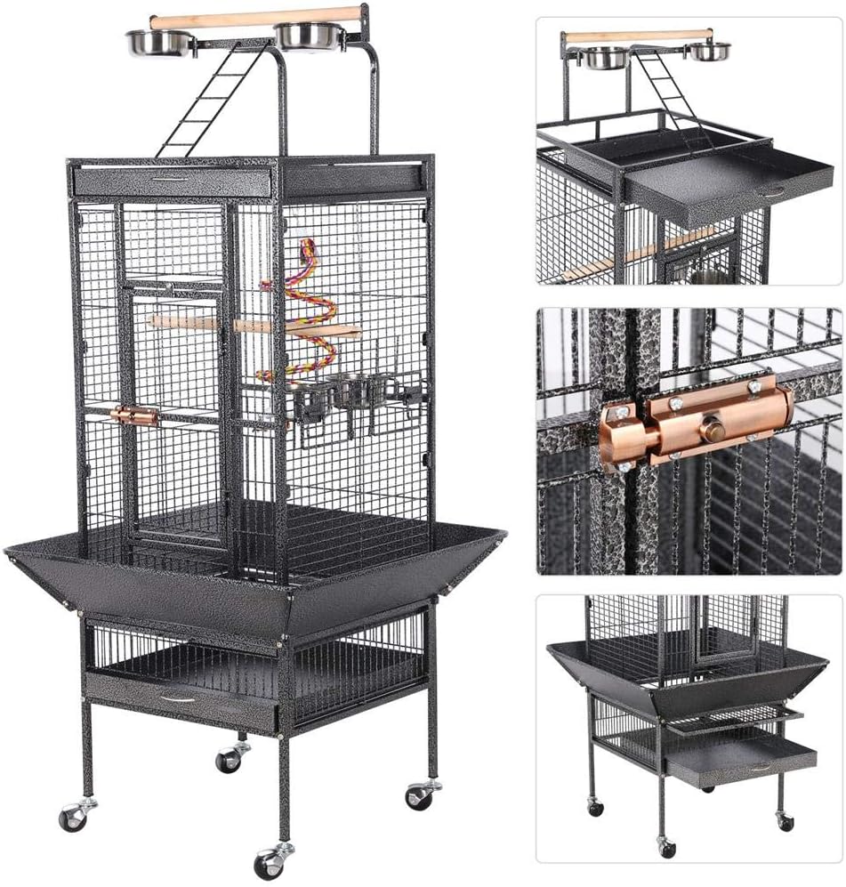 Yaheetech Large Metal Bird Cage for Small Parrots Budgies Lovebirds
