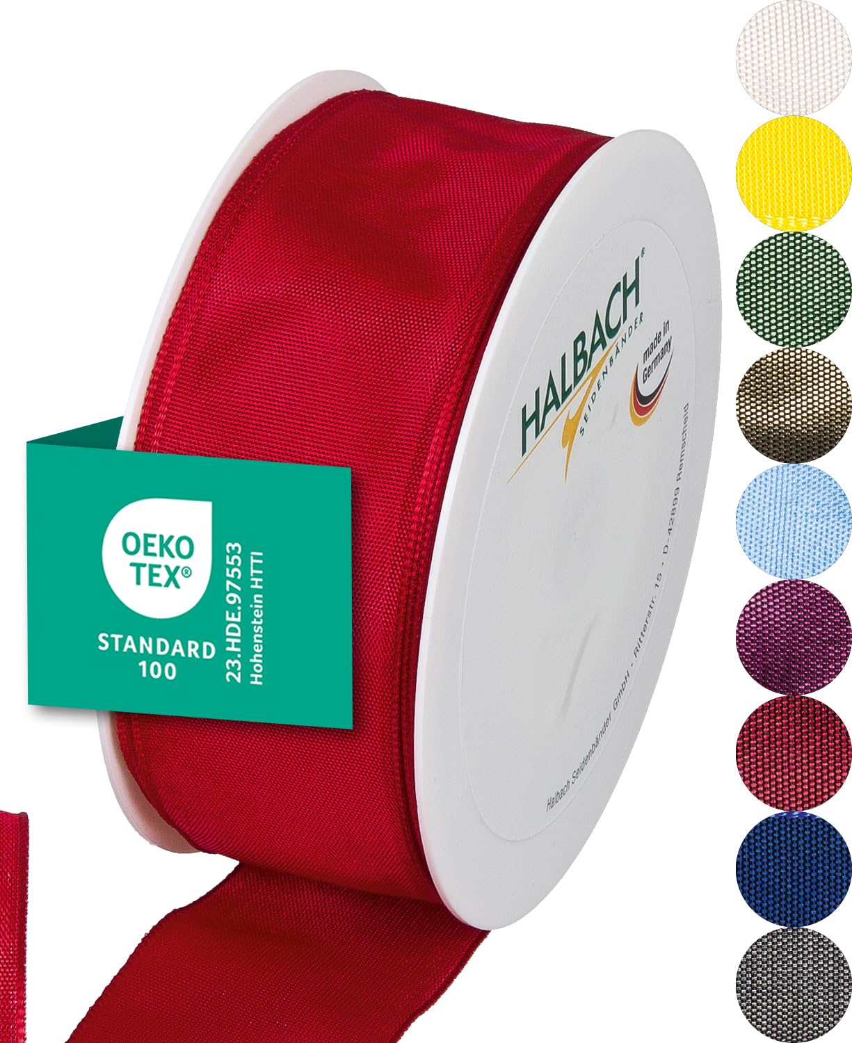 Gift ribbon Fabric Red 1,57" Wide 82 Ft — image 1