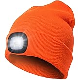 CENSGO Unisex Hat with Light, USB Rechargeable Headlamp Beanie, Gifts for Dad Father Men Husband Warm Knitted Cap