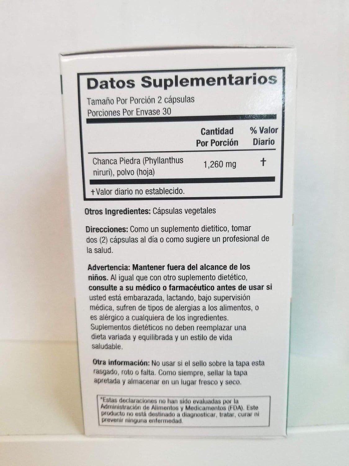 Amazon.com: Salutari Chanca Piedra Capsulas Suplemento Nutricional ...