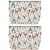 Lovdazzles 2pcs Yoga Gifts for Women Makeup Bag Yoga Accessories for Women Cosmetic Bag, Instructor Teacher Toiletry Accessories Organizer Pilates Gifts for Girls Teachers Friends Sisters