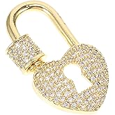 EXCEART Heart Keyhole Necklace Clasp Durable Jewelry Connector for DIY Jewelry Making Lightweight Compact Gold Tone Necklace Chain Closure