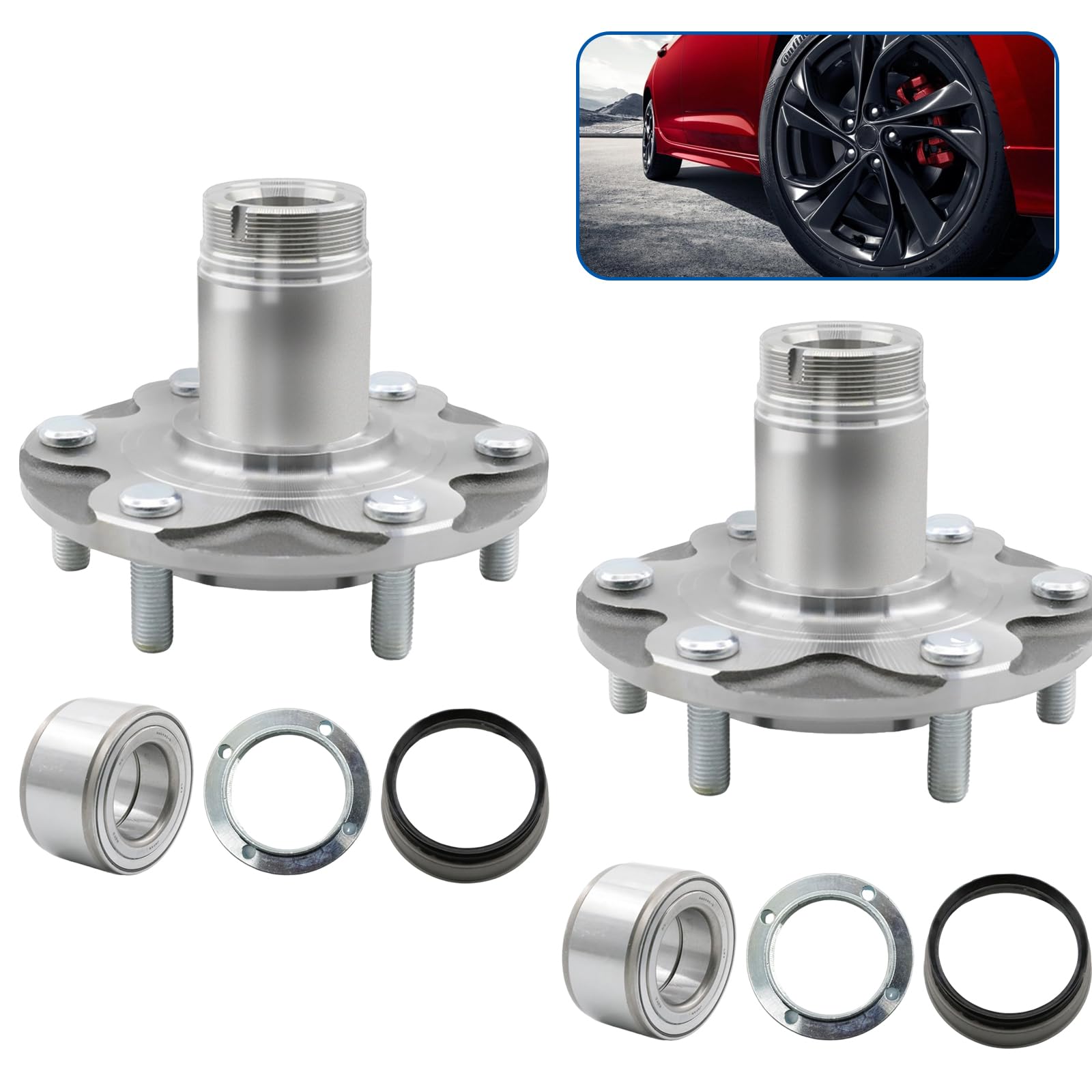Photo 1 of **PARTIAL SET/ ONLY 1 BEARING *** 2pcs 710571 Front Wheel Hub Wheel Bearing Kit Compatible with Toyota Sequoia Tundra 4Runner 1996-2007 2WD Only, 1999-2004 Toyota Tacoma Prerunner 2.7L or 3.4L NOT Fit 4WD