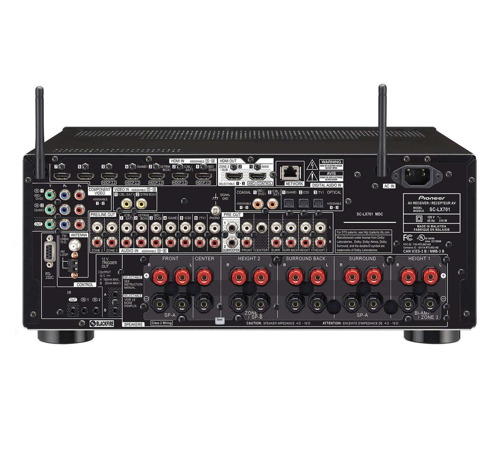 Pioneer Elite SCLX701 7.2 Channel Network AV Receiver Audio & Video