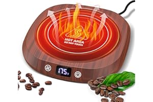 EIOEHTL Coffee Warmer, New 4.4-in Heating Surface, 5 Temp Settings & Auto Shutoff, Cup Warmer with LCD Display for Precise Temperature and Time Control. Ideal Coffee Mug Warmer for Coffee, Milk, Candles etc.