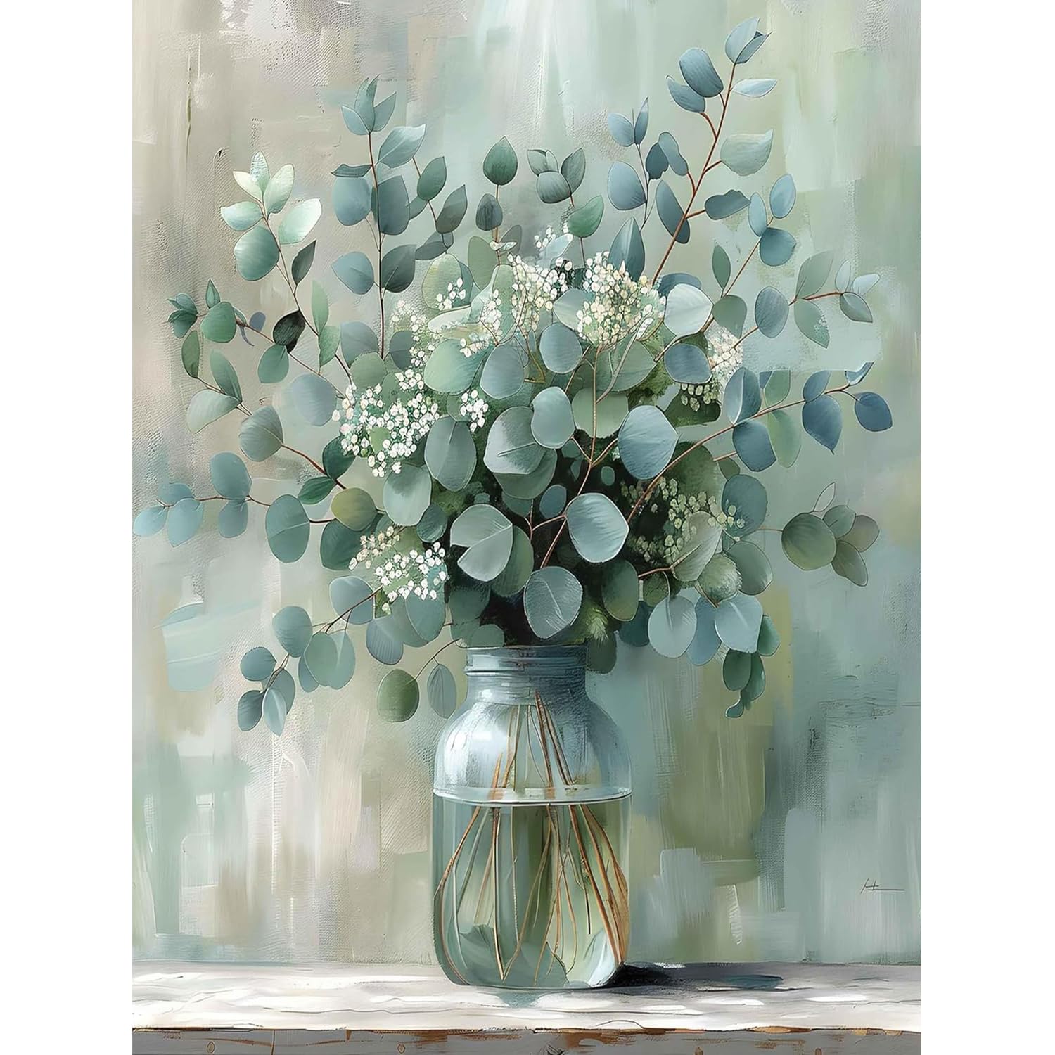 Yaostarart Paint by Numbers for Adults Flowers-Painting by Numbers for Adults,Paint by Numbers Flowers DIY Acrylic Pigment Drawing Paintwork for Home Wall Decor 12x16inch — image 1