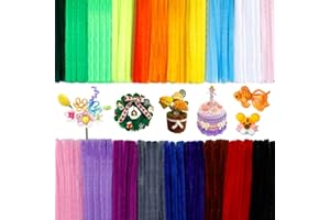 Lunarm 200pcs Pipe Cleaners in 20 Assorted Colors, Bulk Chenille Stems for Craft DIY Art Creative Making Festival Decorations