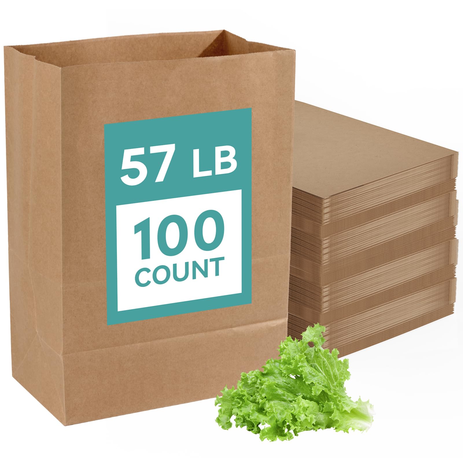 Photo 1 of MUCHII 100 Count 57 LB Paper Grocery Bags, Large Brown Kraft Paper Bags for Storage, Shopping