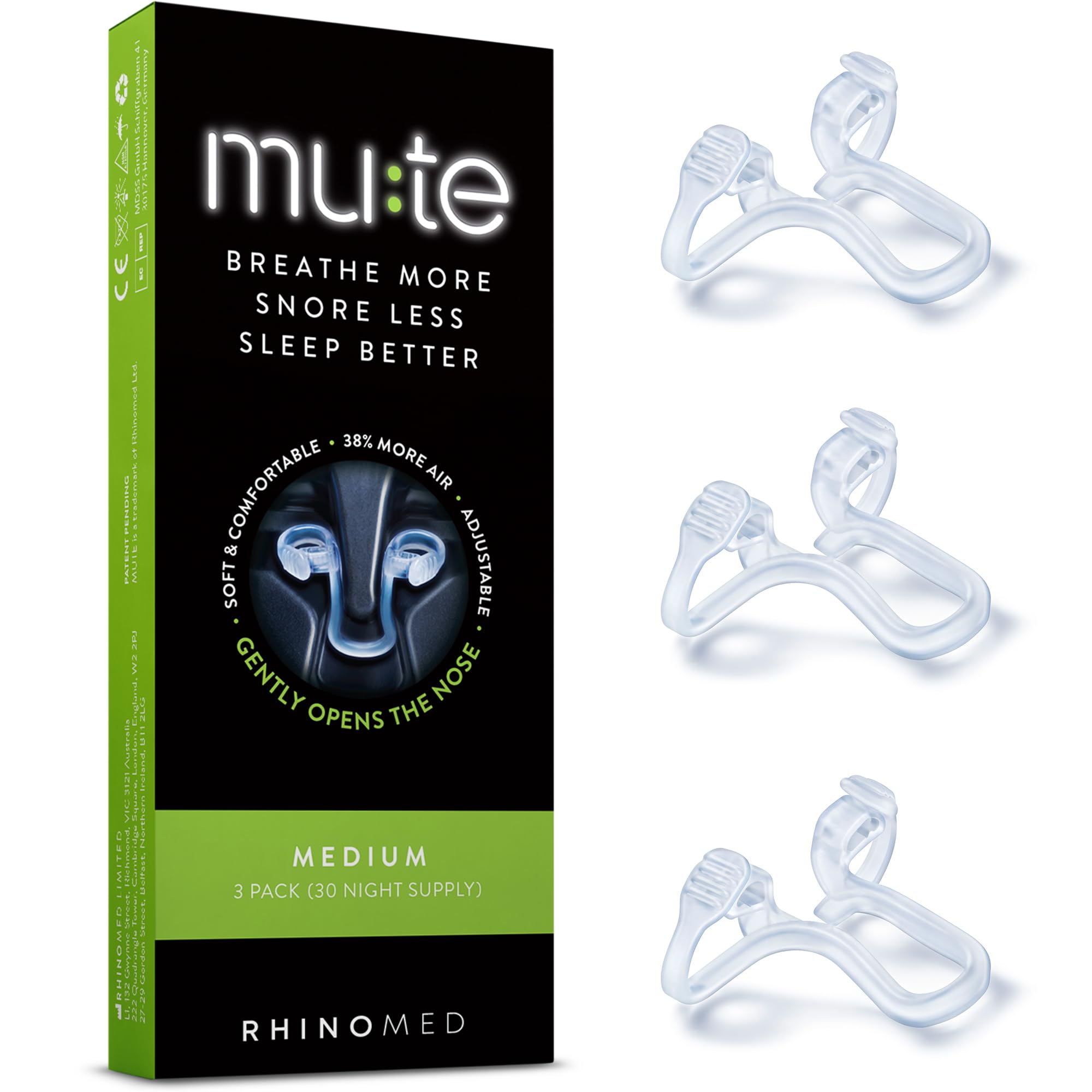 Mute Nasal Dilator Snoring Solution | Medium 3 Pack