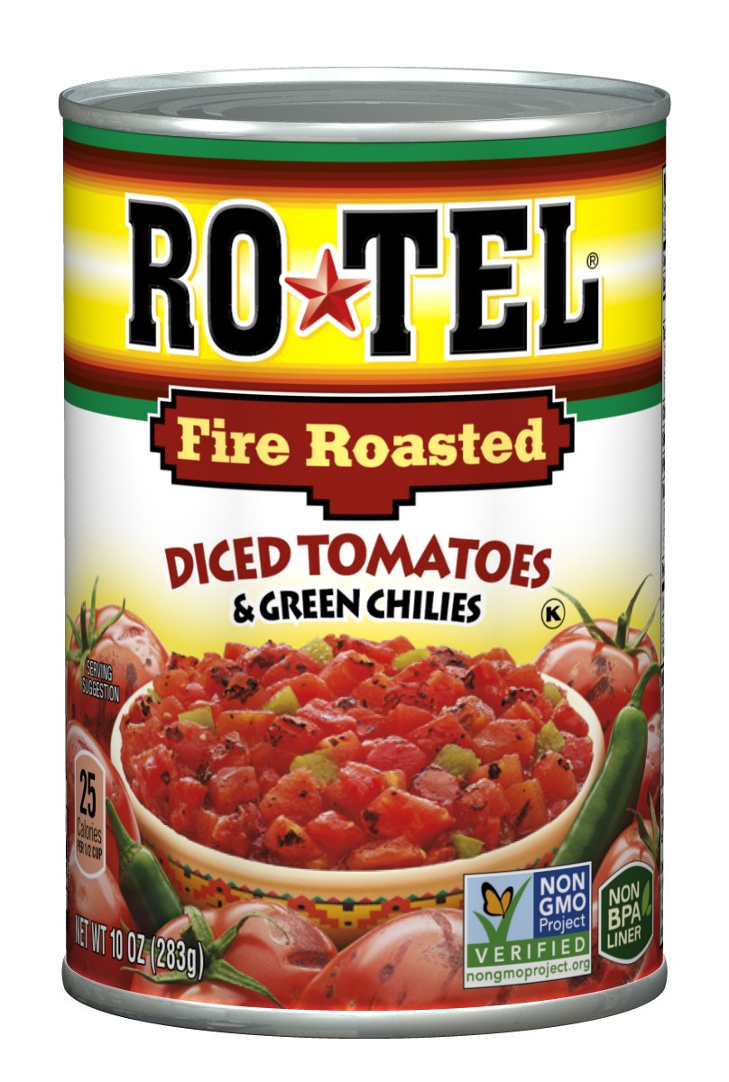 ROTEL Fire Roasted Diced Tomatoes and Green Chilies, 10 Ounce