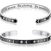 Yifnny Inspirational Bracelets for Women, Stainless Steel Cuff Bracelets Jewelry Inspirational Birthday Gifts Engraved Bracelets for Friends Women