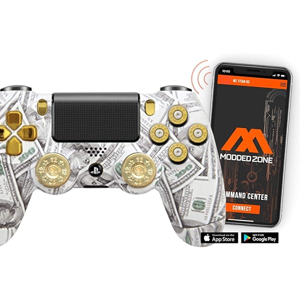 money talks w shotgun thumbsticks and real gold 9 mm bullet buttons ps4 pro smart rapid fire modded controller mods for fps all major shooter games warzone more cuh zct2u video games amazon com