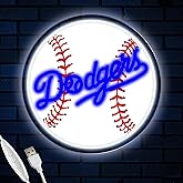 LA Baseball Neon Sign, Los Angeles Cool Light Up Dimmable LA Baseball Team Logo Hanging Led Neon Sign for Wall Decor, Bedroom, Party, Man Cave, Garage, Birthday Christmas Gift for Baseball Fans (B-LA)