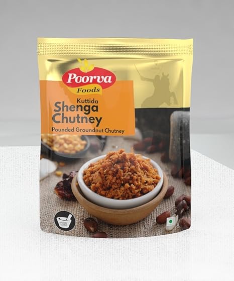 POORVA FOOD PRODUCTS Pounded Groundnut Chutney (Pack of 2)