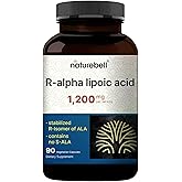 NatureBell R-Alpha Lipoic Acid - 90 Capsules - Delivers 1,200mg R-ALA Per Serving - Antioxidant &amp; Cellular Energy Support* - Stabilized R-Isomer ALA - Non-GMO &amp; Gluten-Free