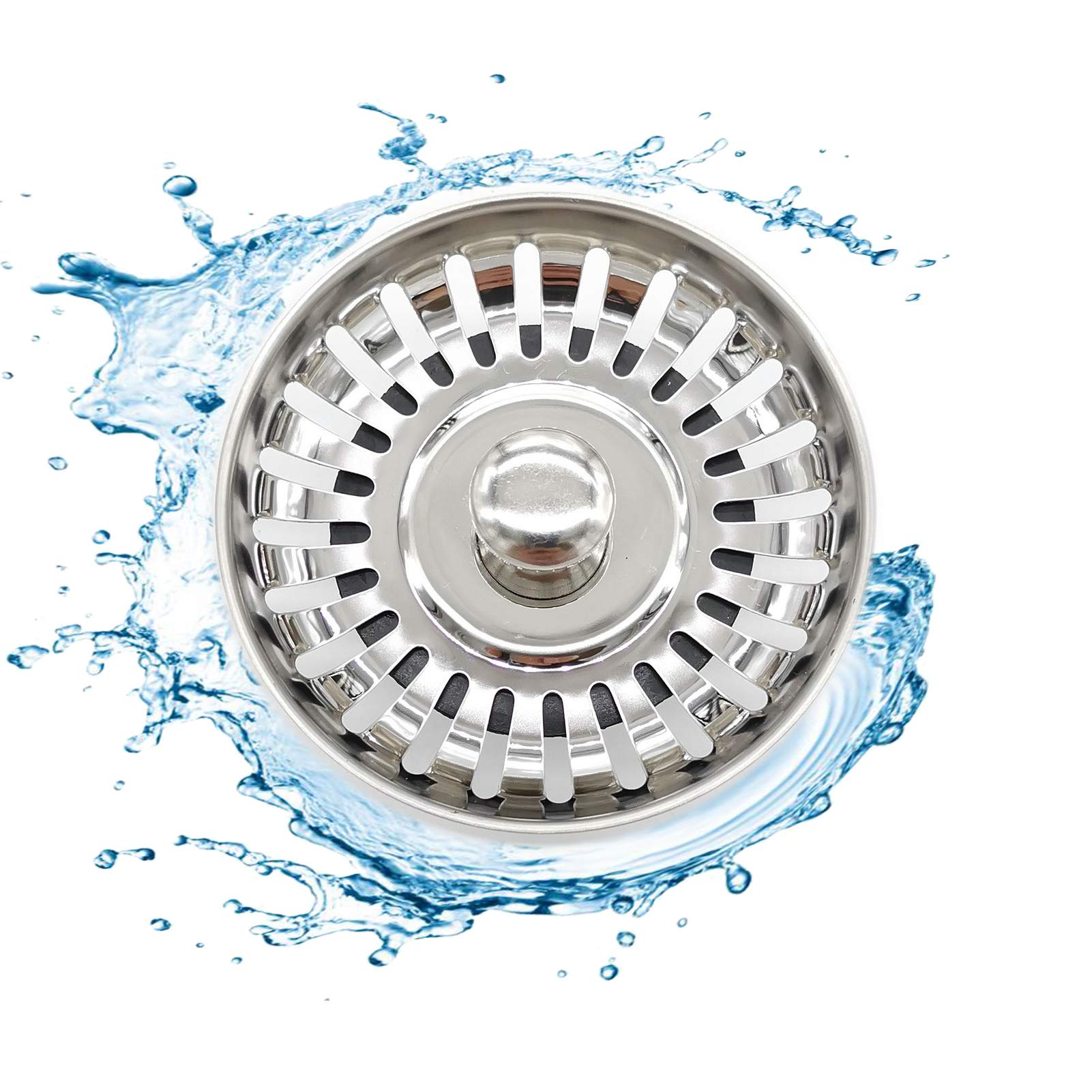 Sink Strainer Plug Kitchen Sink Drainer Plugs Thicken Stainless Steel Sink Stopper for UK Hole Diameter 78-80.3 mm