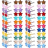 48 Pairs Kids Star Shaped Sunglasses, Rimless Transparent Glasses Bulk for Adults and Kids, Party Favors for Summer Pool, Carnival, Beach, Classroom Prize, Birthday, Goody Bag Stuffers