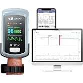 EMAY Sleep Oxygen Monitor with PC Software &amp; App | Bluetooth Pulse Oximeter Rechargeable for Overnight &amp; Continuous SpO2 Tracking with 72 Hours Built-in Memory | Gives Informative Report &amp; Analysis