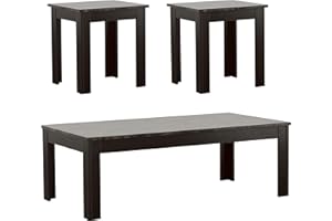 COASTER FINE FURNITURE Coaster Home Furnishings - Rhodes - 3-Piece Wood Coffee Table Set with Faux Marble Top, Square Legs and Angled Corners - Living Room - Gray - 700375