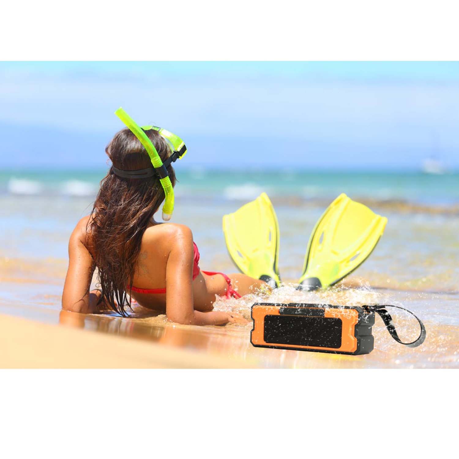 Bluetooth Waterproof Speakers, Fivanus Waterproof Portable Wireless Speakers Outdoor/Indoor Dustproof Shockproof Speakers Dual Enhanced Bass Driver(Low Harmonic Distortion and Superior Sound) (w/ Hands-Free Calling up to 30 Hrs Playtime)