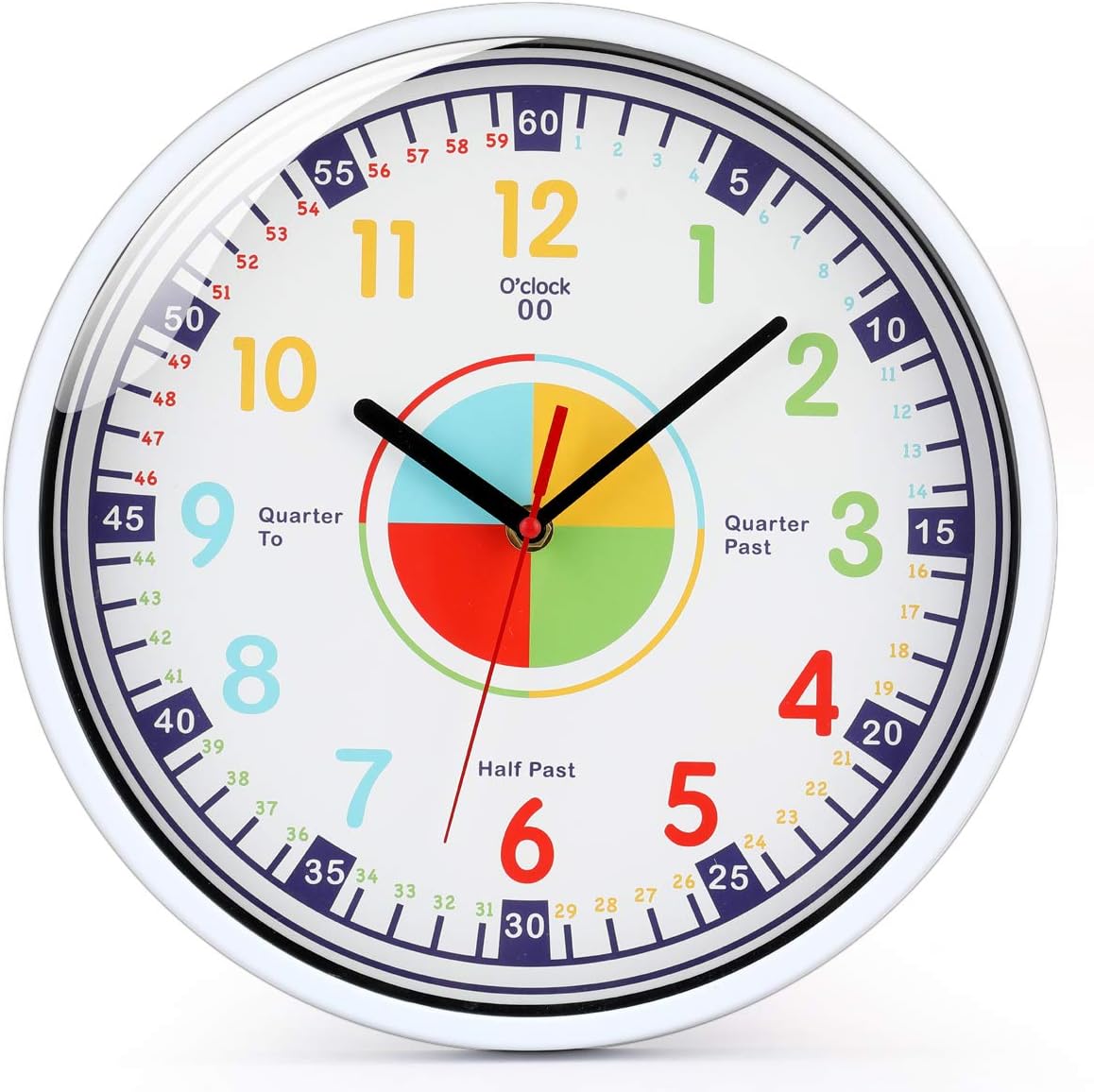 Horloge murale YUNDO - Facile à lire et apprendre à lire l'heure