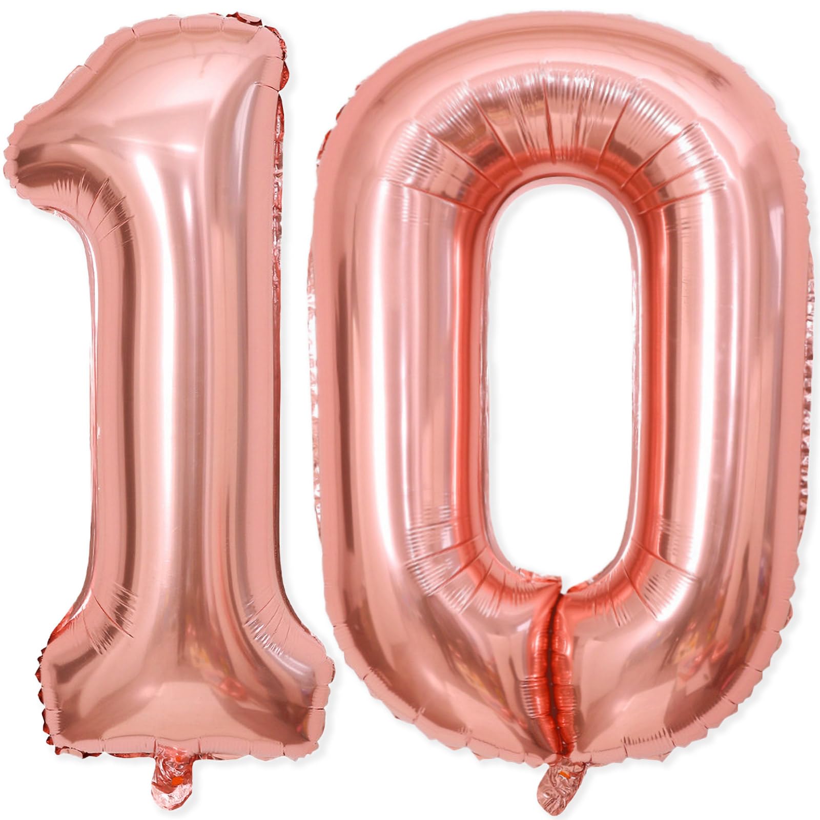 Photo 1 of 10 Balloon Number, 40 Inch Rose Gold Foil Balloons Giant Jumbo Helium Number 10 Balloons for Girls 10th Birthday Decorations Anniversary Events Party Decorations (Rose Gold)