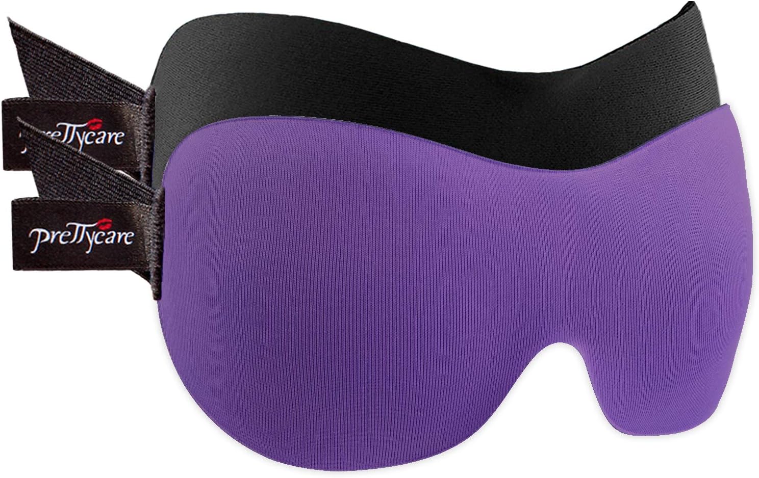 PrettyCare Sleep Mask 2 Pack,Eye Mask for Sleeping - 3D Contoured Sleeping Mask 100% Blackout - Blindfold Airplane with Ear Plugs, Night Masks with Travel Bag: Health & Personal Care