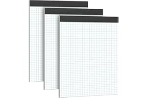 AILZFEI Graph Paper 8.5 x 11 Grid Paper Pad Quad Ruled, 3 Pack, 30 Sheets per Pad, White, 4x4 (4 Squares per inch), Easy-Tear Perforations, 8.5"x11" Quad Ruled Grid Paper Pad
