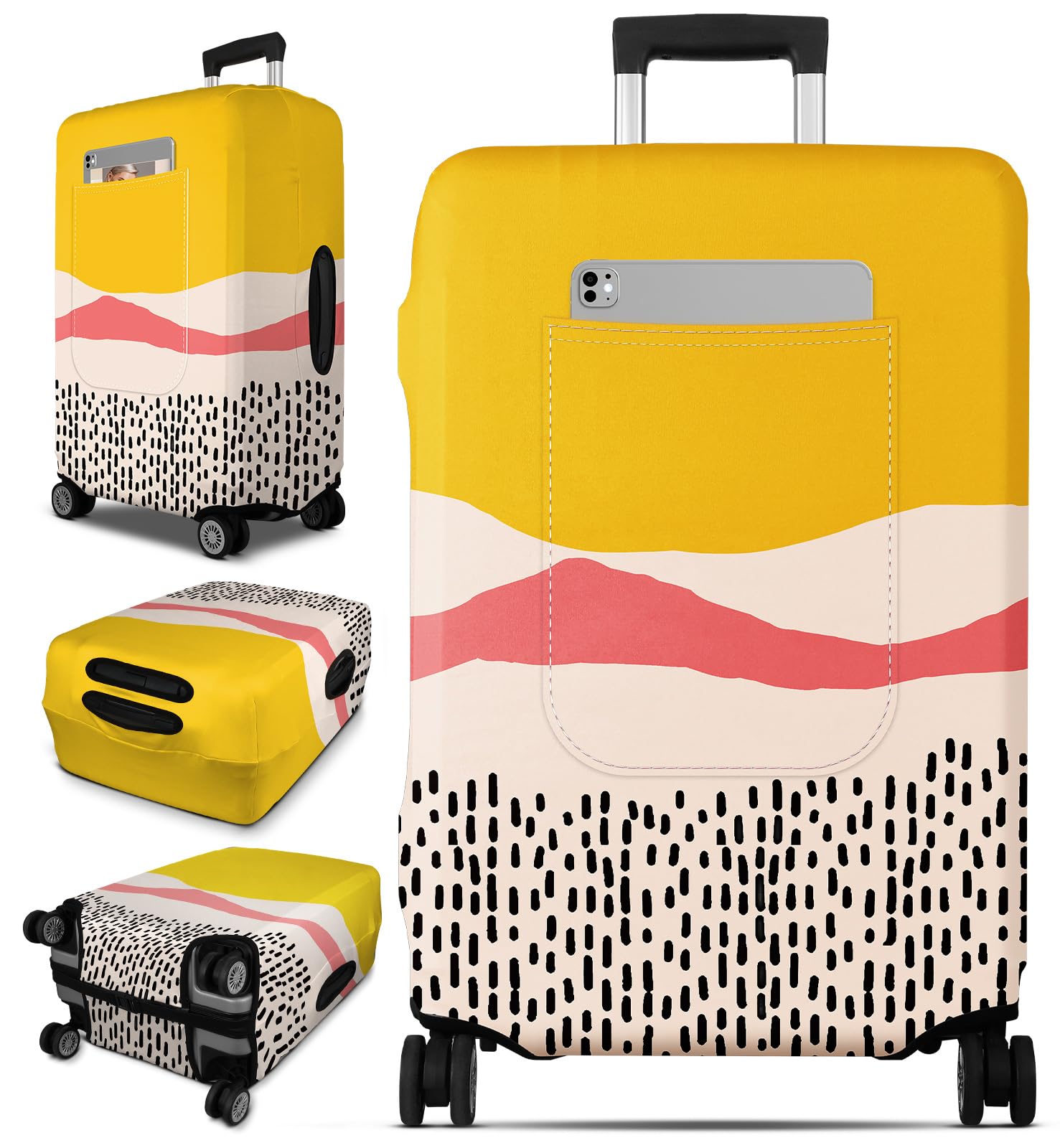 Photo 1 of Slohif Luggage Cover for Suitcase Tsa Approved Protector - Luggage Sleeve Large Suit Case Cover Travel Stretch Baggage Case Protective Washable Fit 29-30 Inch Patchwork L