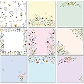 Saypacck 9 Pads Wildflower Sticky Notes 3x3 Inch Cute Self Stick Notepads Notes Adhesive Memo Pad Office Decor Gifts for Students School Teacher Meeting Office Supplies