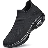BQQ Mens Walking Shoes Sock Casual Fashion Sneakers Comfortable Slip On Air Cushion Workout Athletic Gym Running Shoes