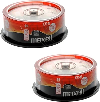 Maxell CD-R 80 Music XL2 Spindle 50 Pack - 700MB 80 Min Recordable Discs
