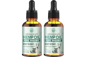 DRLOTON 2 Pack Hemp Oil for Dogs and Cats - Anxiety Stress Sleep Allergies Arthritis Seizures Pain Relief - Promotes Skin Hip Joint Health - Calming Drops for Aggressive Pets