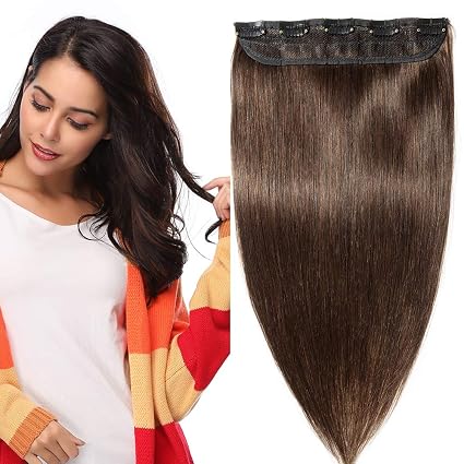 18 Inch One Piece Clip In 100 Remy Human Hair Extensions Long