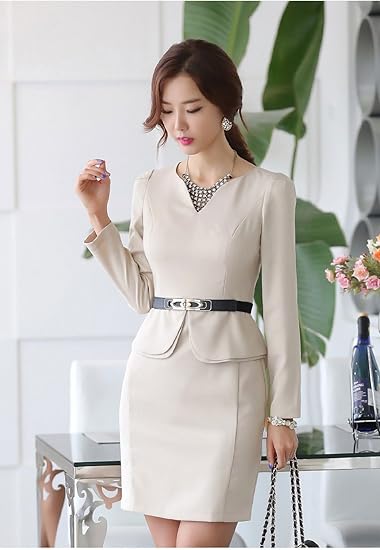 Amazon Co Jp サイズ有 ワンピース ビジネス Ol Vネック ブラック オフホワイト 就職 卒園式 入学式 面接用 Dg161g0g0h0 服 ファッション小物